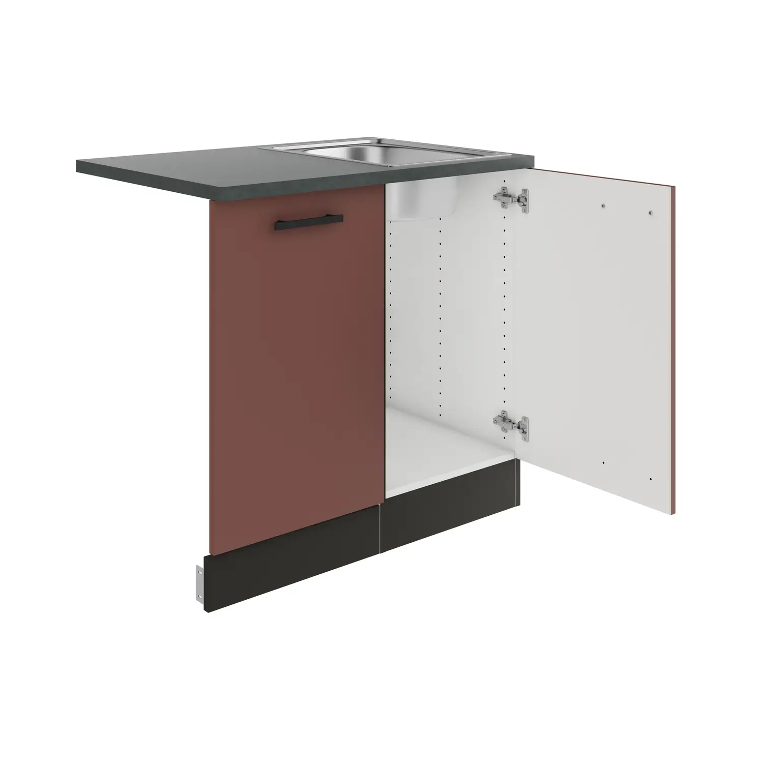 Spülenschrank für Geschirrspüler OPTIFIT Nizza 90 cm Rostrot