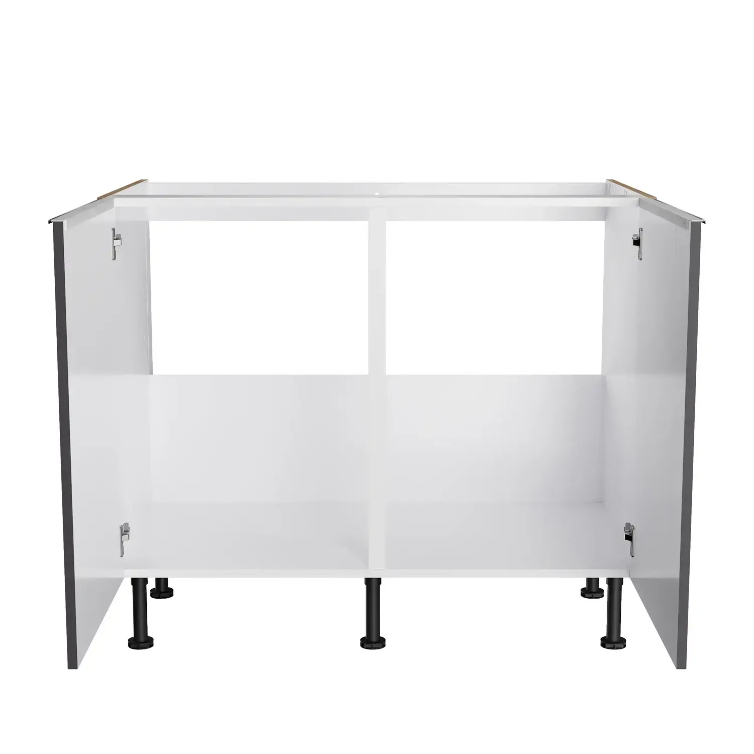 Spülenschrank OPTIFIT Linus 100 cm Anthrazit Glanz