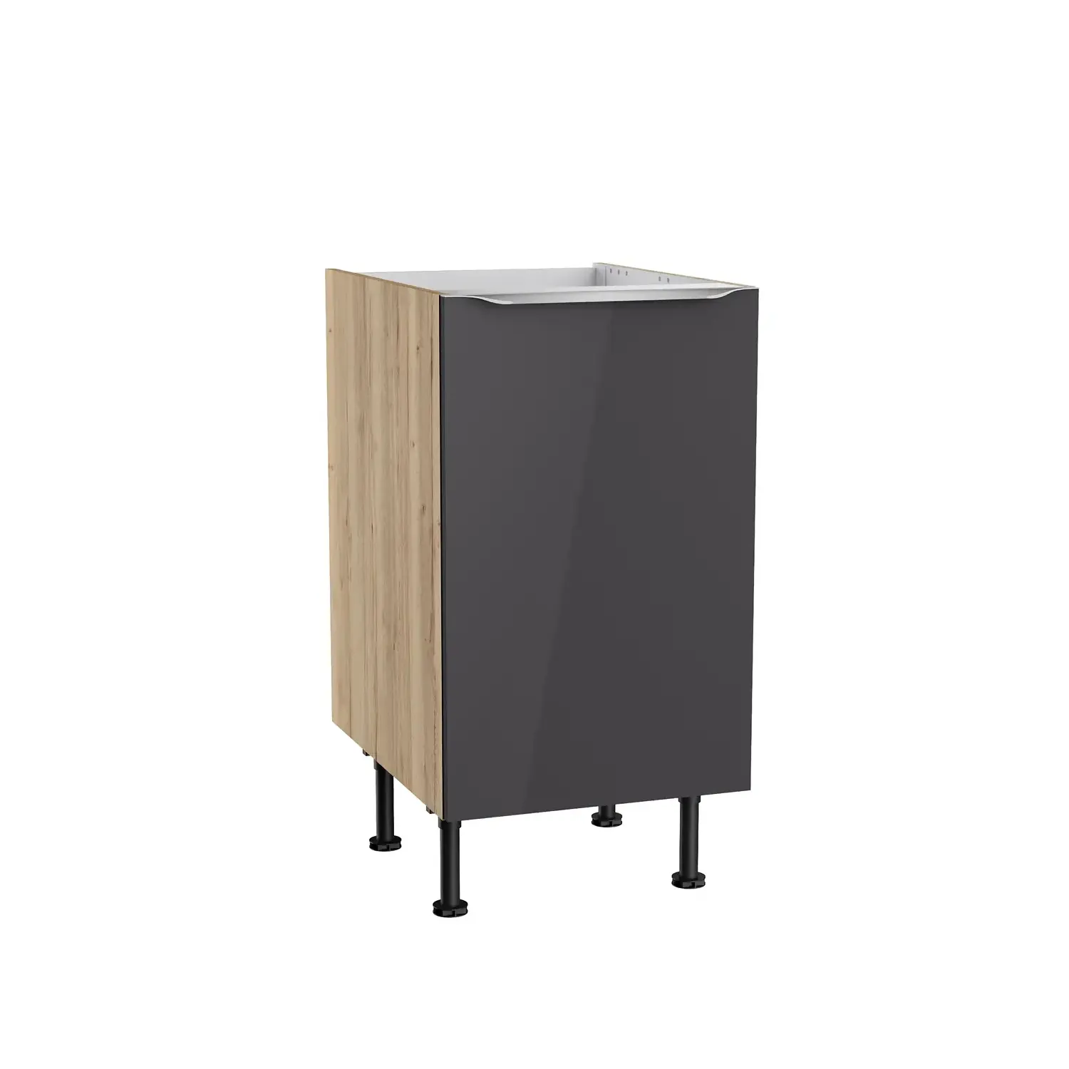 Spülenschrank OPTIFIT Linus 45 cm Anthrazit Glanz