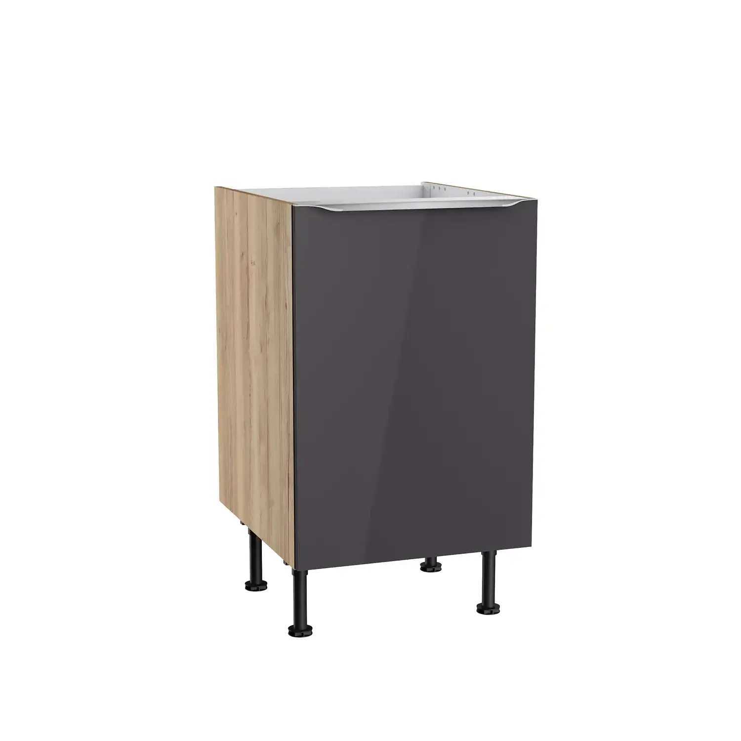 Spülenschrank OPTIFIT Linus 50 cm Anthrazit Glanz