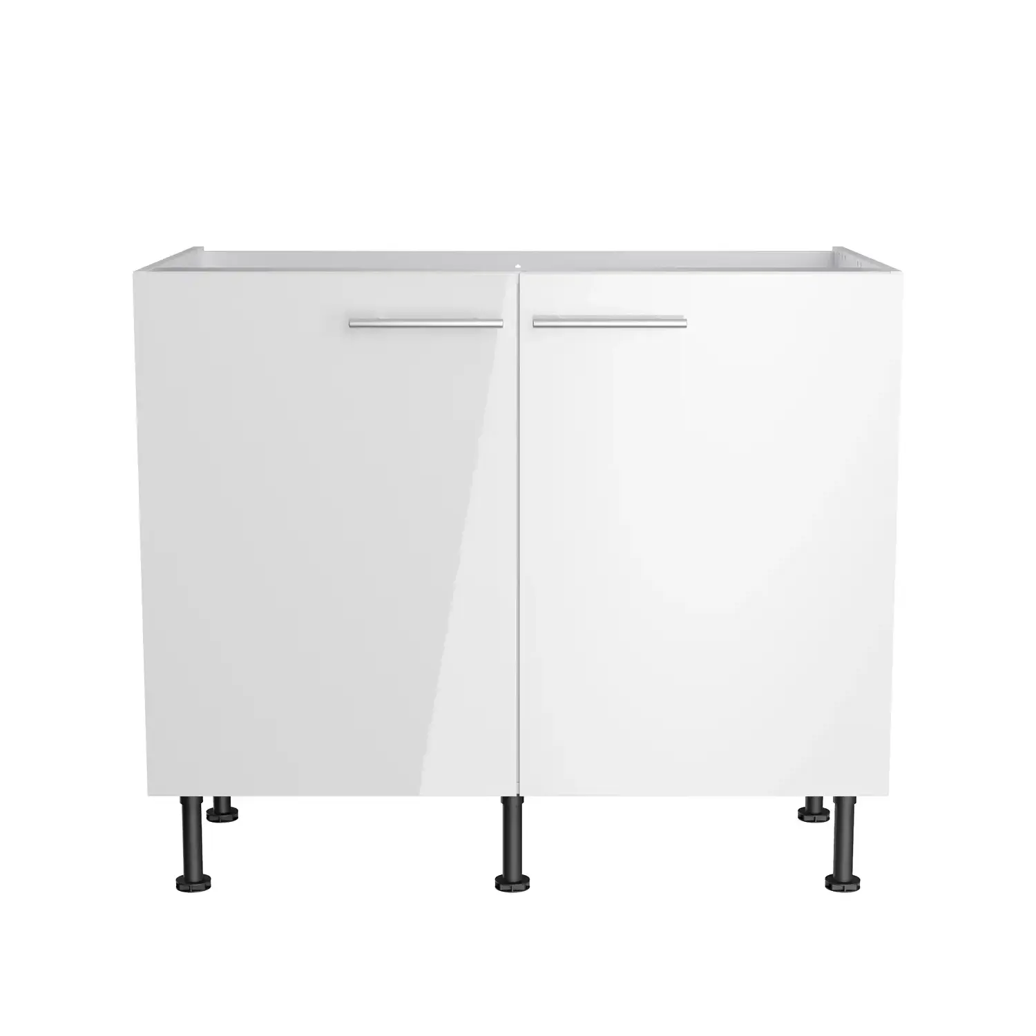 Spülenschrank OPTIFIT Rurik 100 cm Weiß Glanz