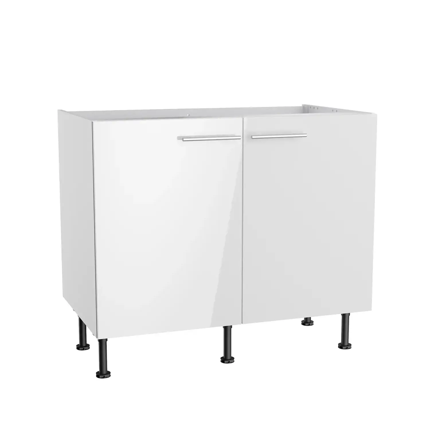 Spülenschrank OPTIFIT Rurik 100 cm Weiß Glanz