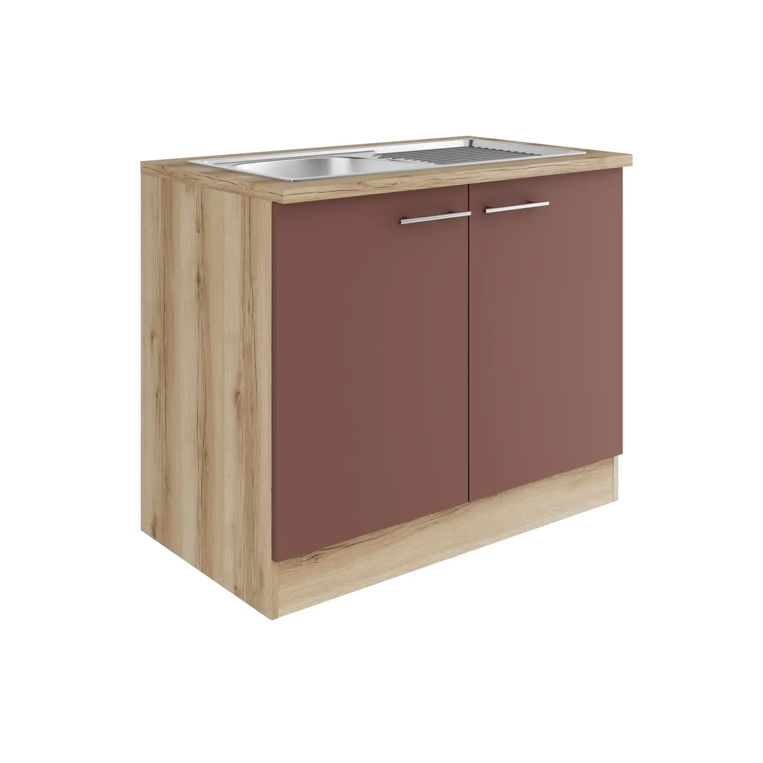 Spülenschrank OPTIFIT Bari 100 cm Rostrot