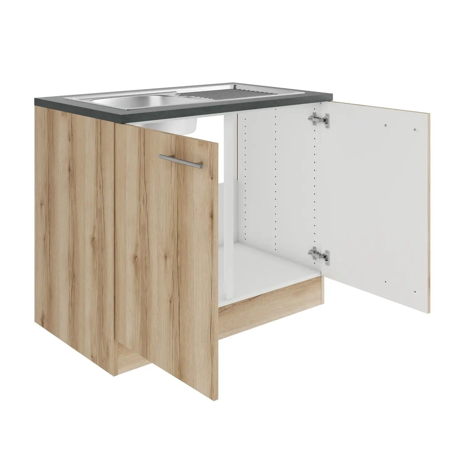 Spülenschrank OPTIFIT Livorno 100 cm Wildeiche