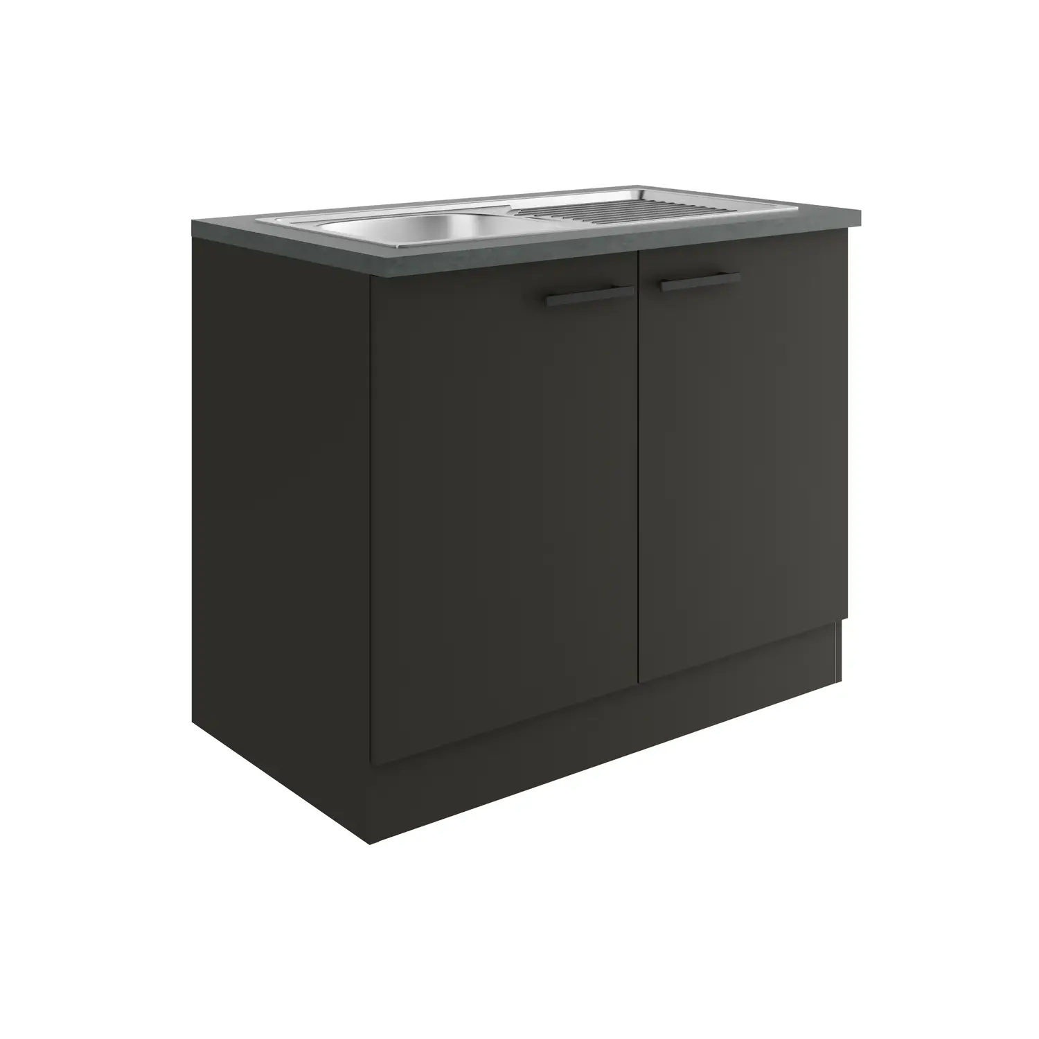 Spülenschrank OPTIFIT Madrid 100 cm Anthrazit