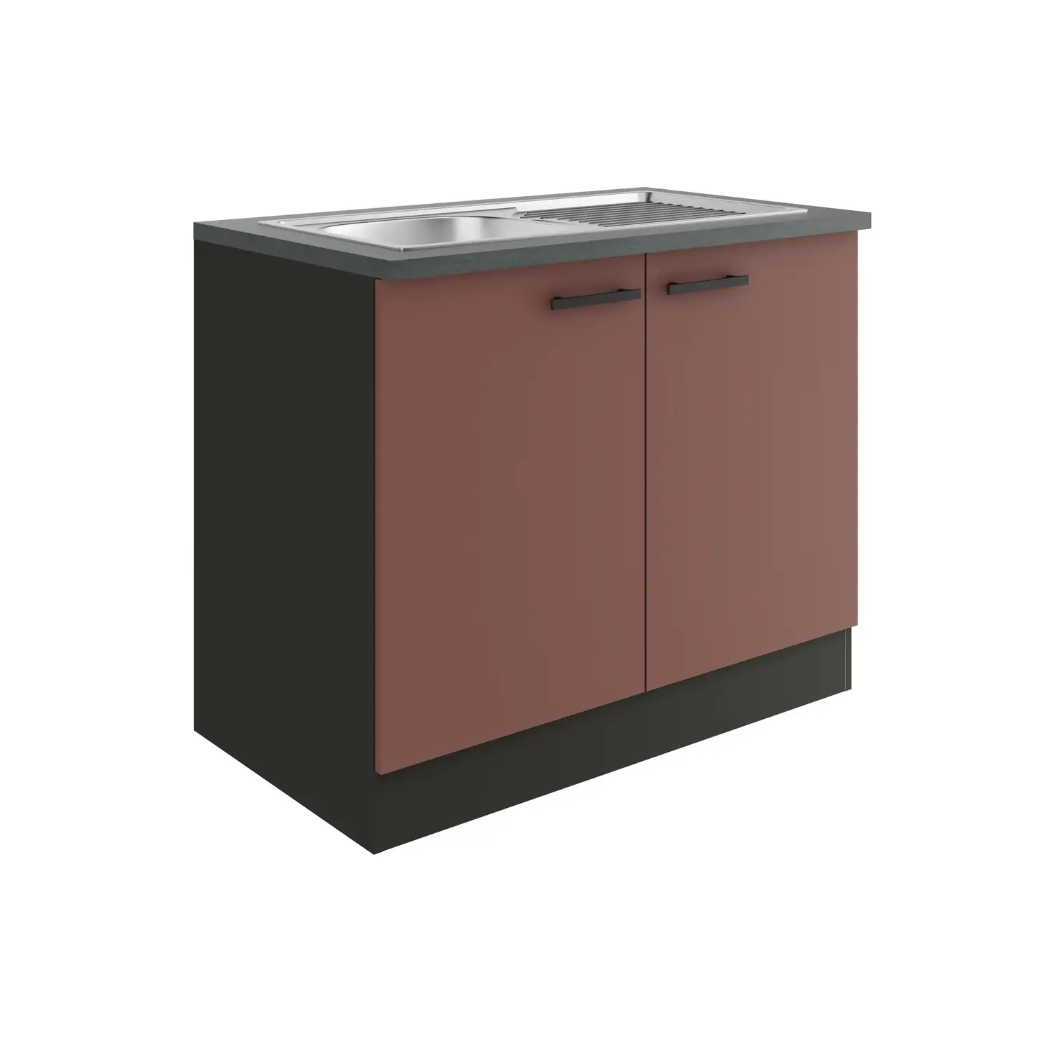 Spülenschrank OPTIFIT Nizza 100 cm Rostrot