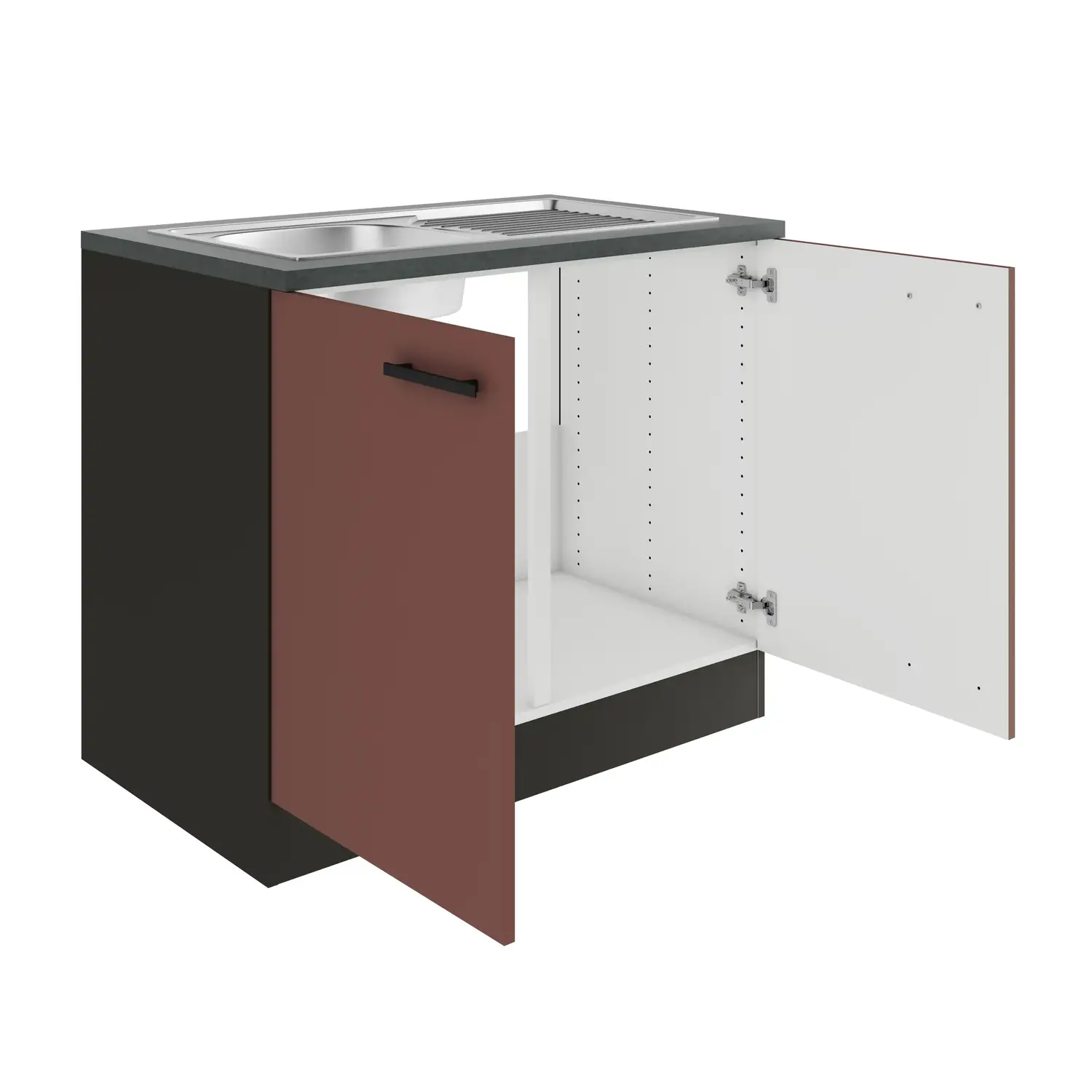 Spülenschrank OPTIFIT Nizza 100 cm Rostrot