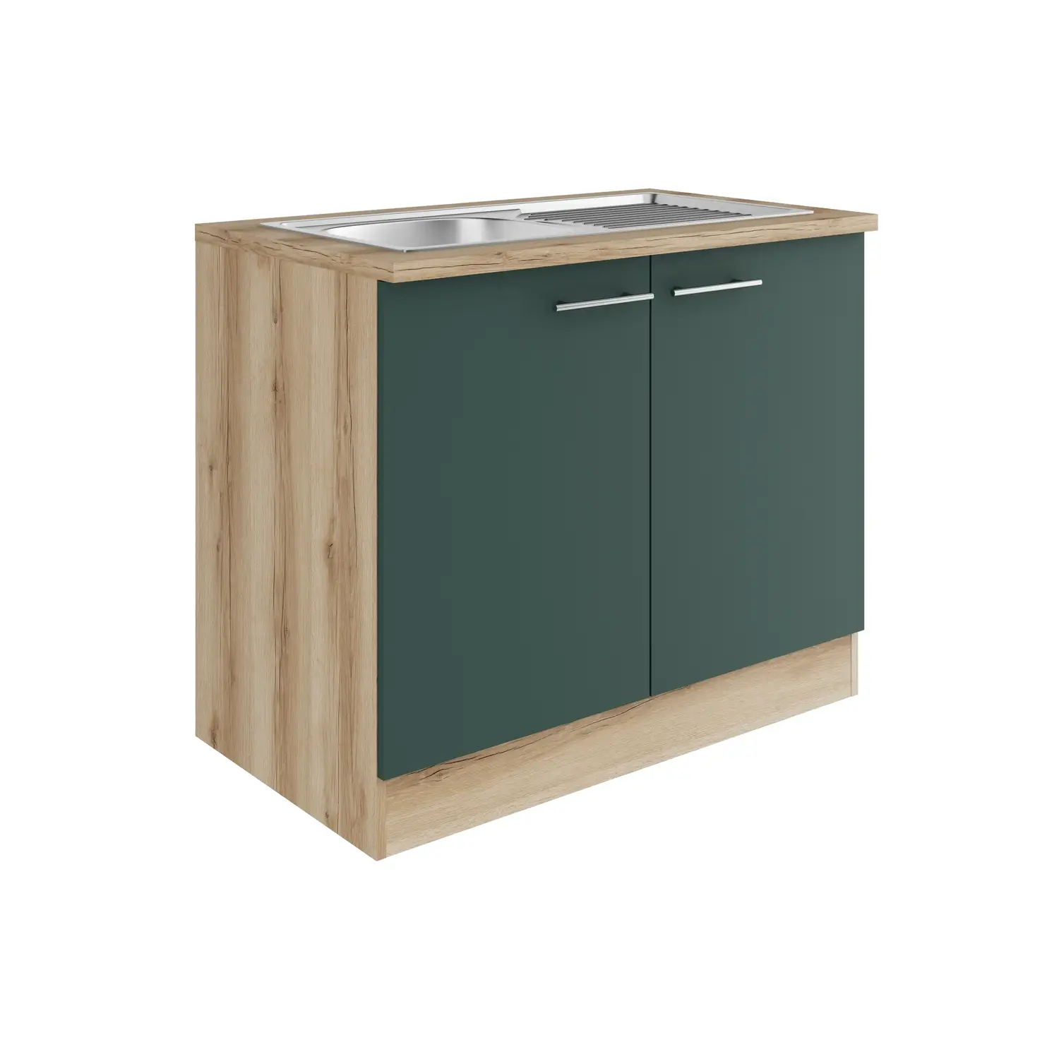 Spülenschrank OPTIFIT Savona 100 cm Steingrün