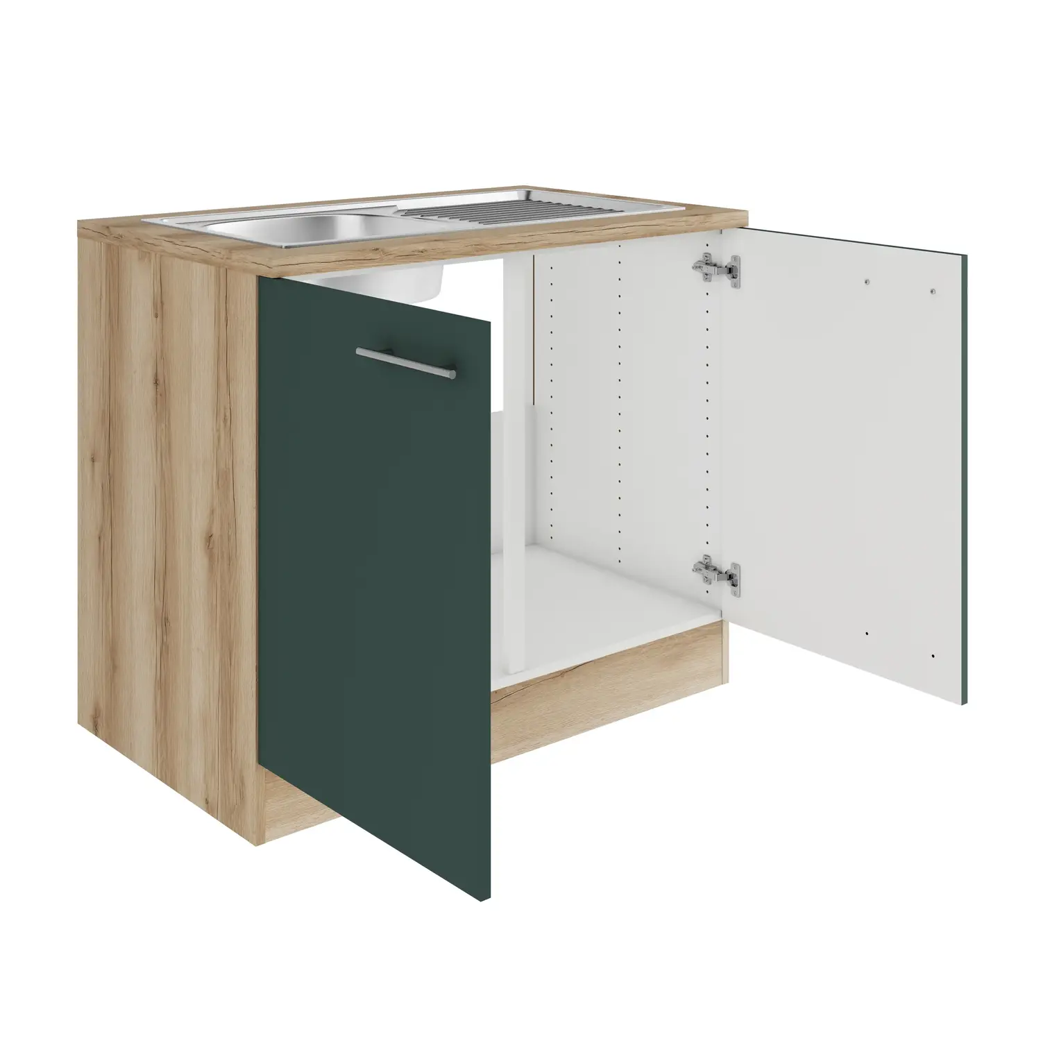 Spülenschrank OPTIFIT Savona 100 cm Steingrün