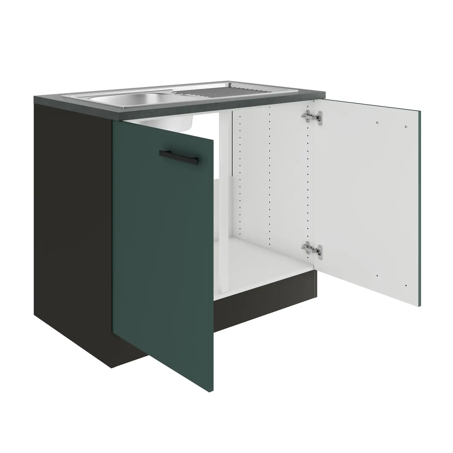 Spülenschrank OPTIFIT Verona 100 cm Steingrün